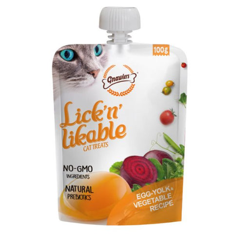 lick'n likable מחית לחתולים בטעם חלבון ביצה וירקות