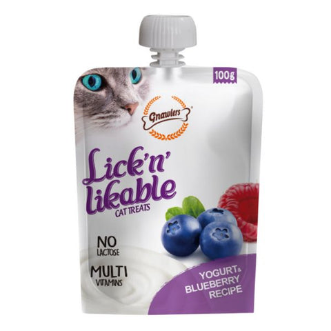 lick'n likable מחית לחתולים בטעם יוגורט ואוכמניות
