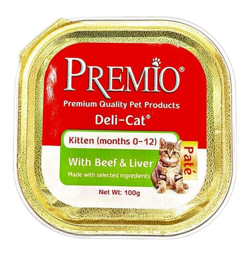 מעדן פרמיו לחתול קיטן בטעם בקר וכבד