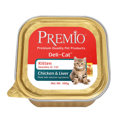 מעדן פרמיו לחתול קיטן בטעם עוף וכבד